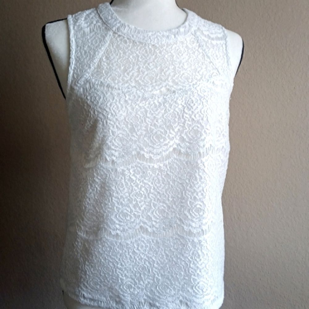 Monteau white lace blouse 